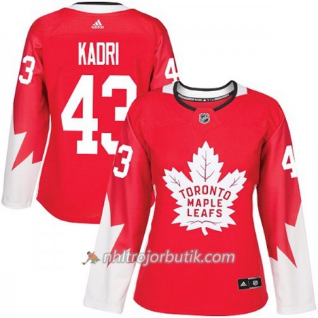 Dame Ishockey Toronto Maple Leafs Tröja Nazem Kadri 43 Adidas 2017-2018 Röd Alternate Authentic